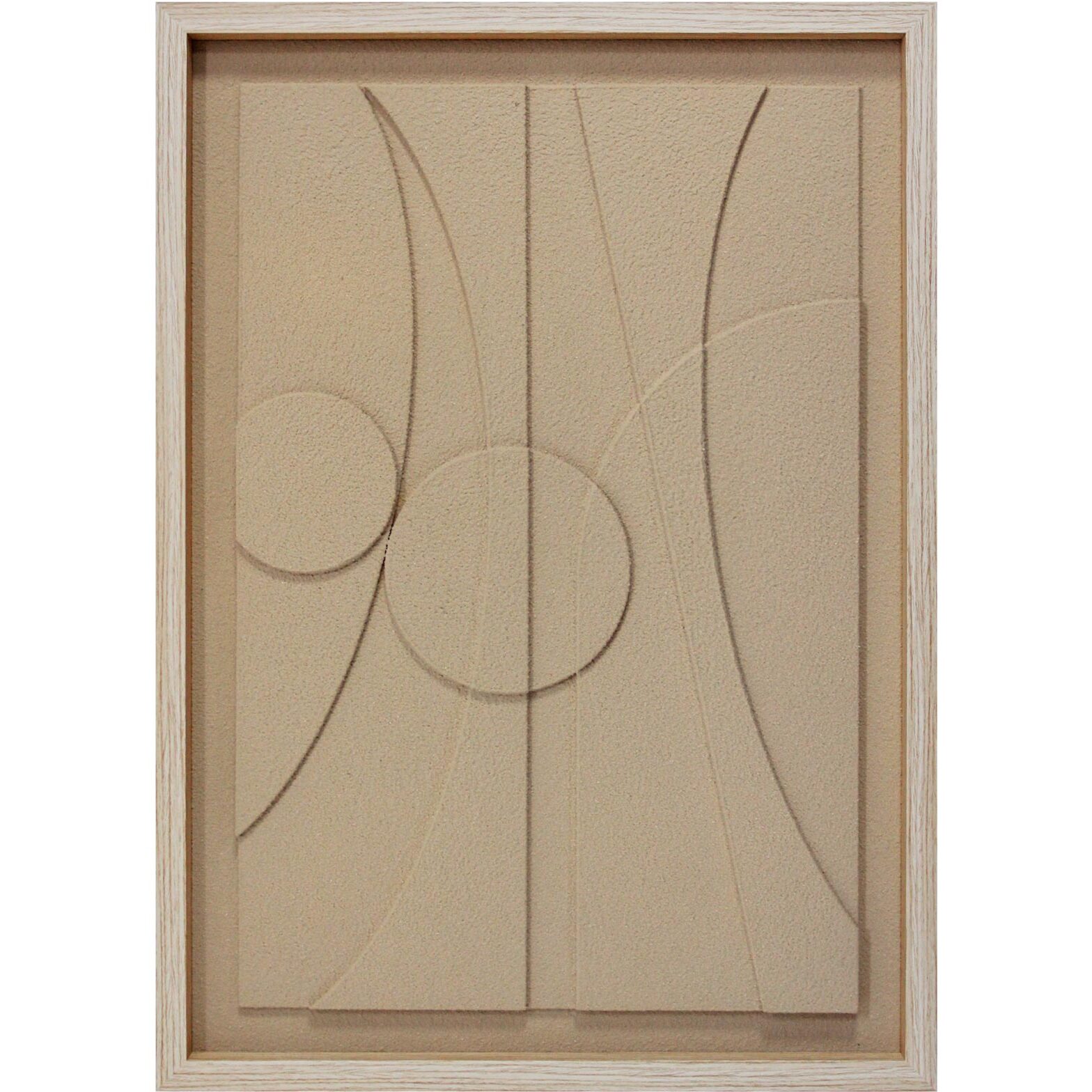Cuadro Curves resina 3D texturizado beige 70x50x4 cm