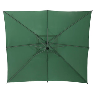 Parasol déporté carré "Manoa" vert olive D2,5x2,5m en acier
