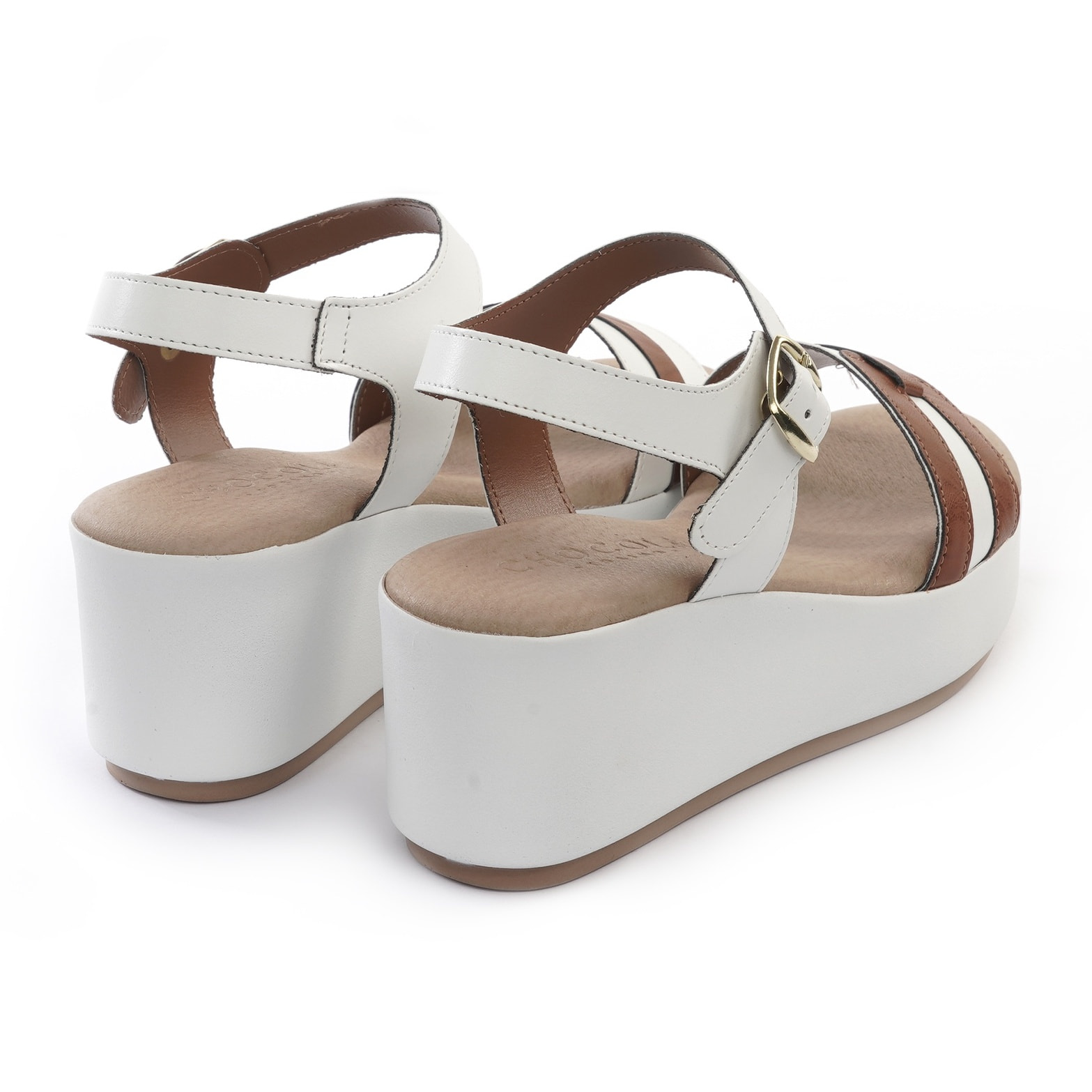 SANDALO ZEPPA FASCIA BICOLORE BIANCO