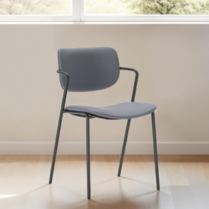 Lot de 2 chaises en simili cuir - SKANDI