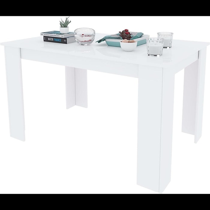 Tavolo da Pranzo Allungabile Estensibile Fino a 190 cm Tavolino Per 6 Persone Salotto Soggiorno Salone Design Moderno 190 x 78 x 90 cm Bianco
