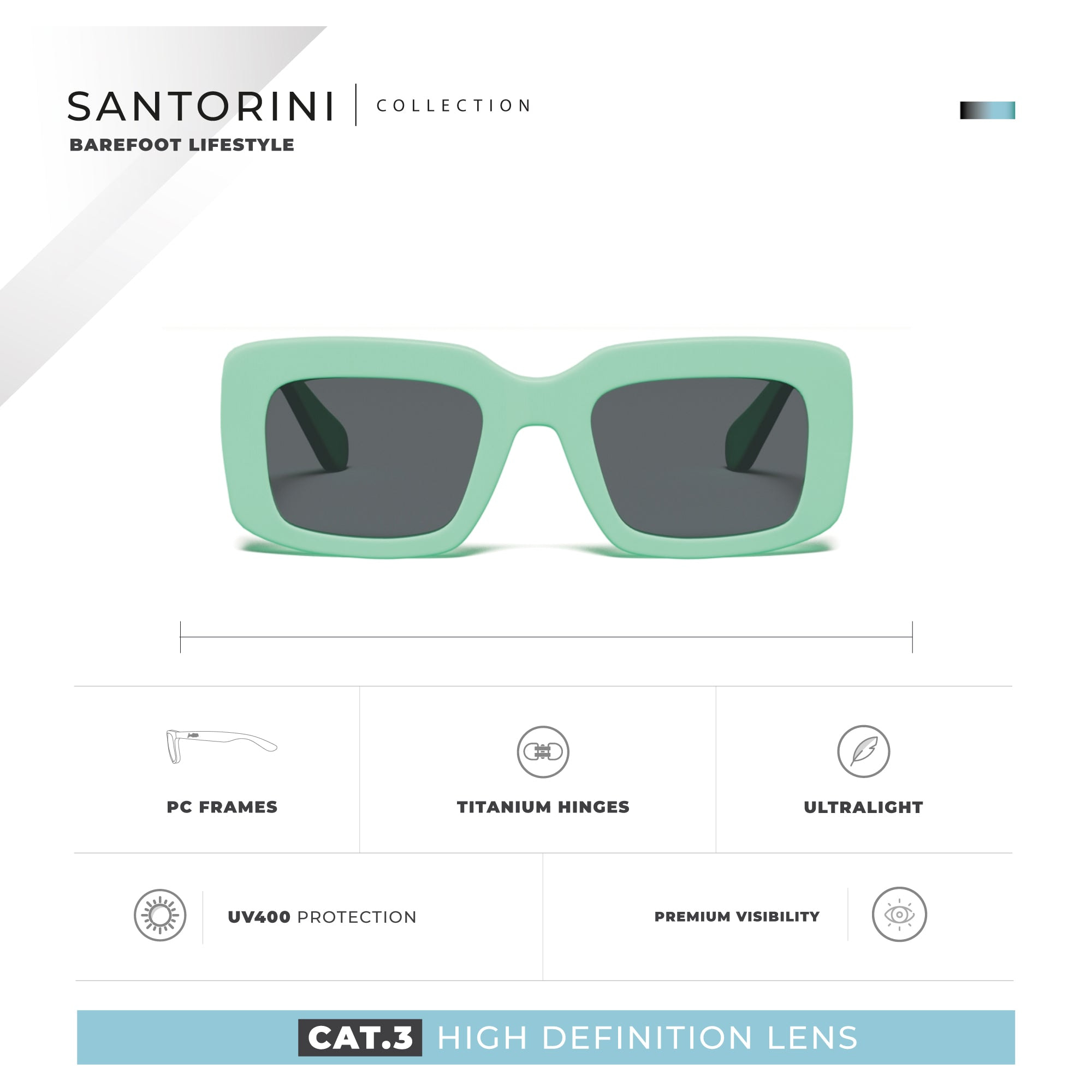 Gafas de Sol Santorini Verde Hanukeii para hombre y mujer