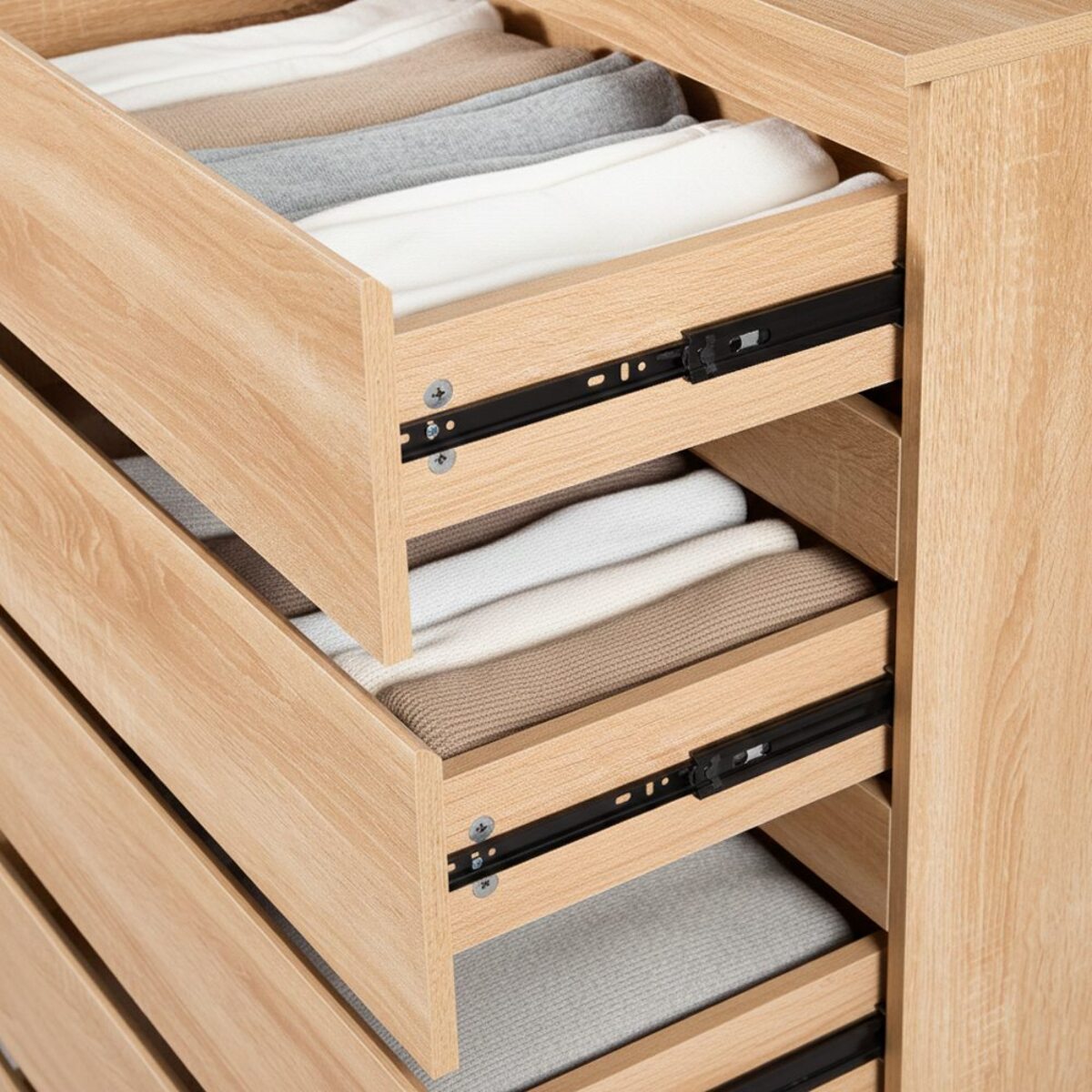 Cassettiera camera da letto con 5 cassetti legno naturale - Vale