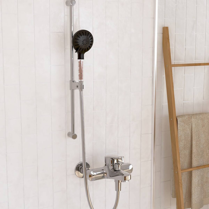 Pommeau de douche à billes noir 5 fonctions