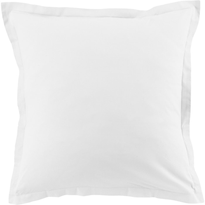 Lot De 2 Taies D'oreiller 100% Coton 57fils Blanc