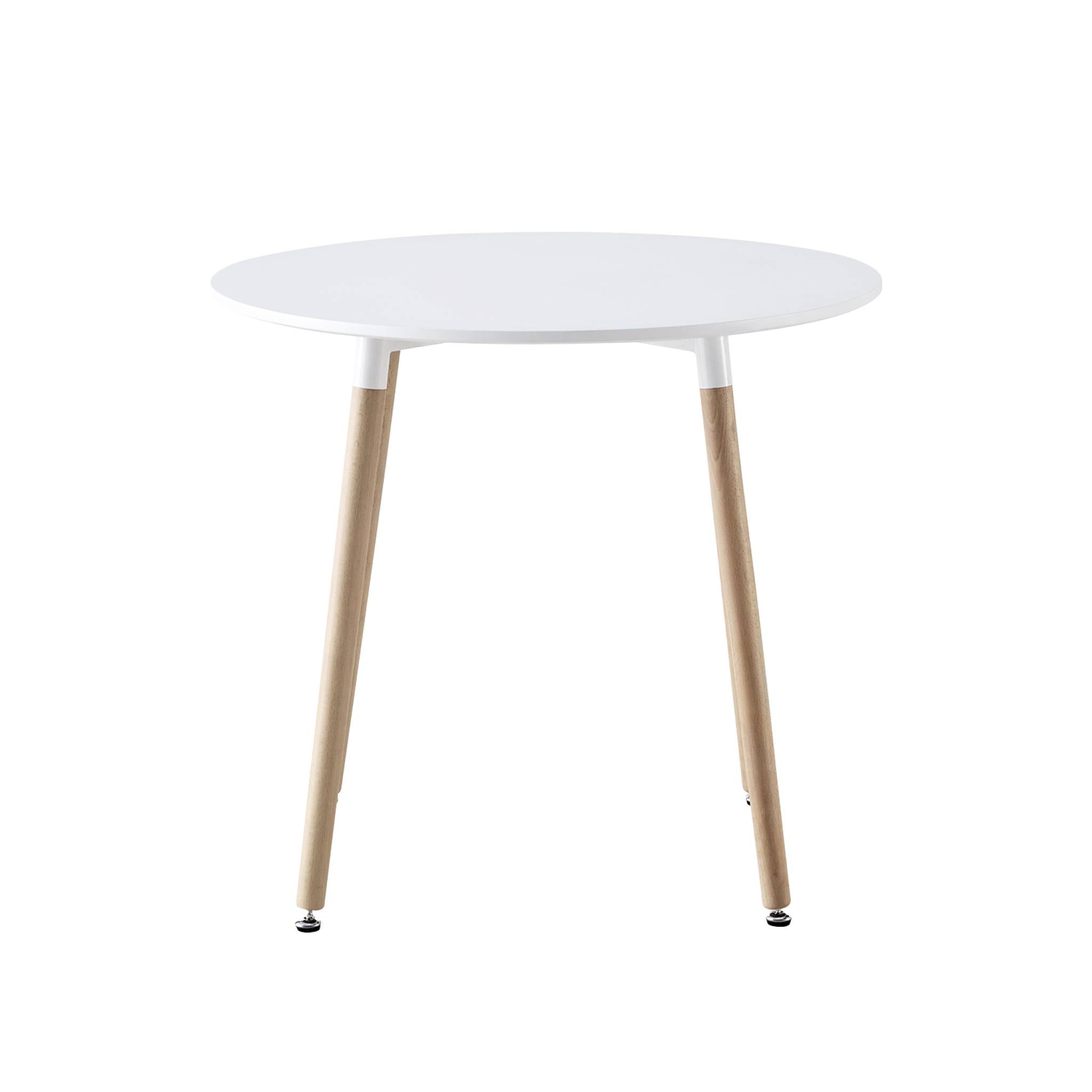 Table à manger ronde Ø80cm et 2 chaises blanches scandinaves - Hedvig