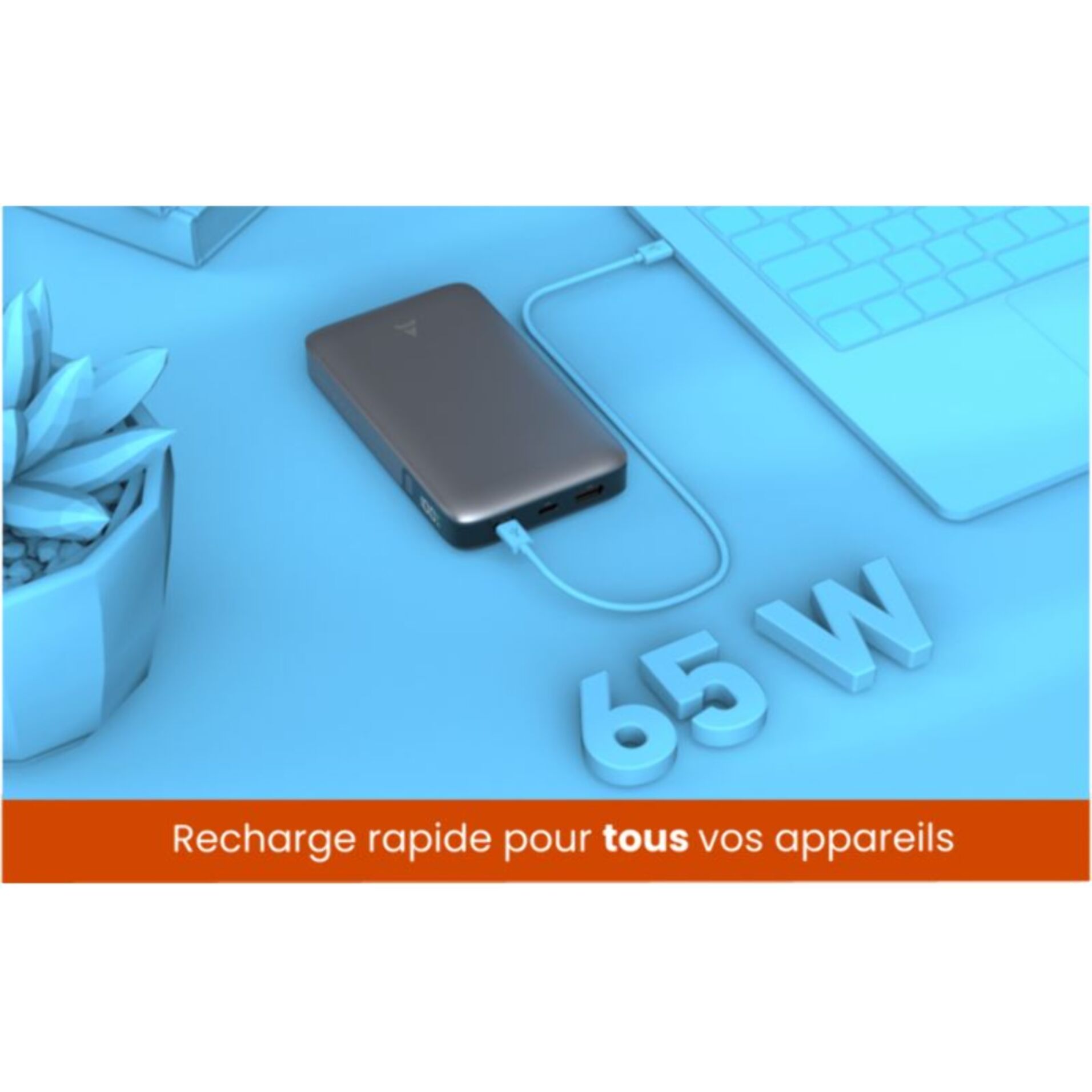 Batterie externe ADEQWAT 20 000 mAh 65W Power Delivery