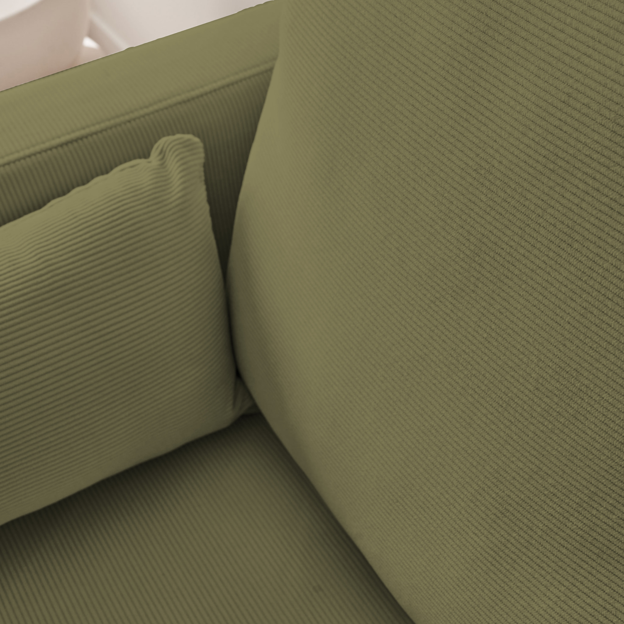 Canapé 3 places pieds métal velours côtelé BJORN