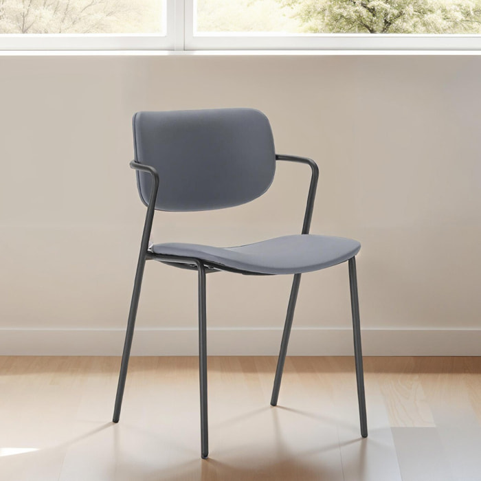 Lot de 2 chaises en simili cuir - SKANDI