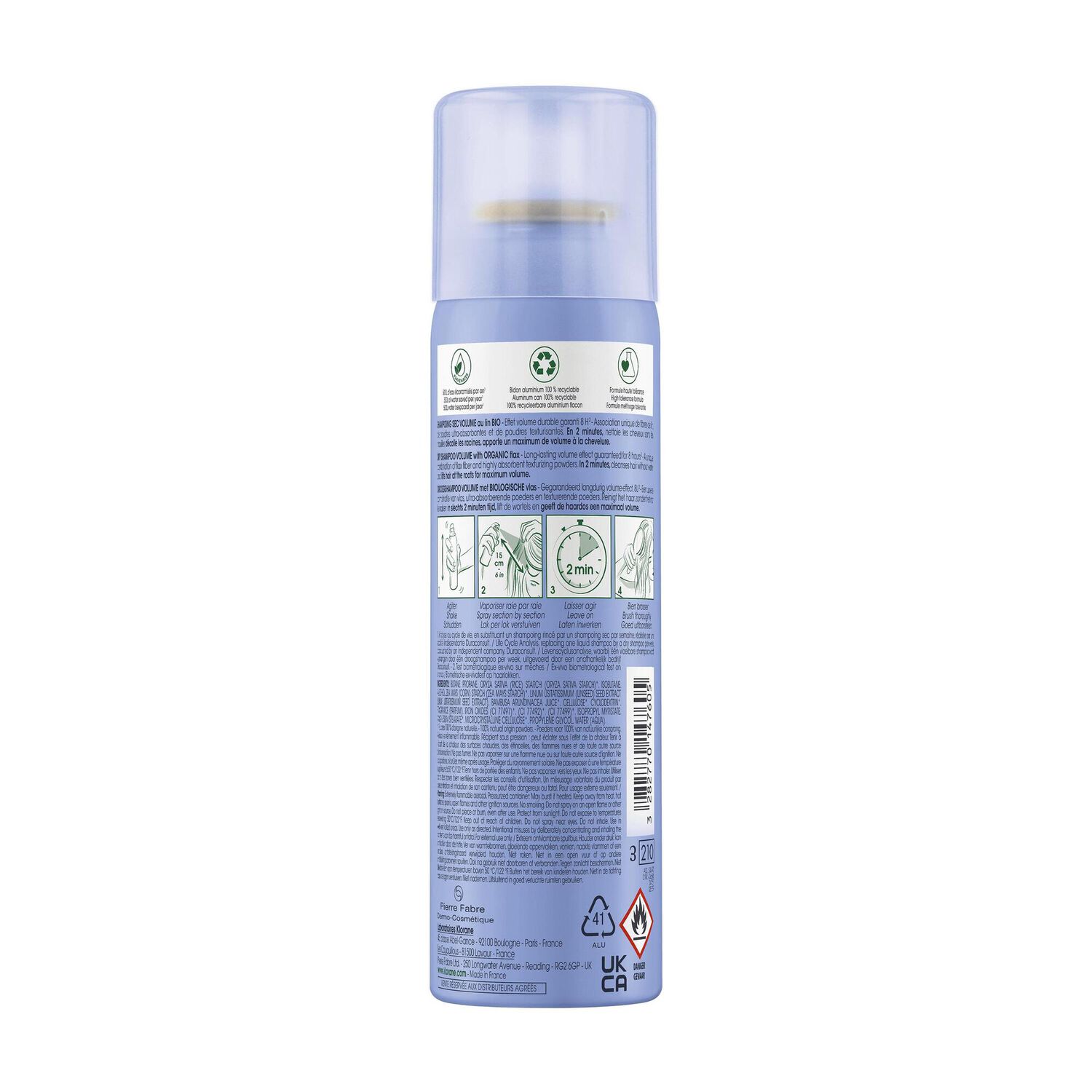 Lin Bio  - Shampoing sec Volume - Cheveux fins sans volume 150 ml