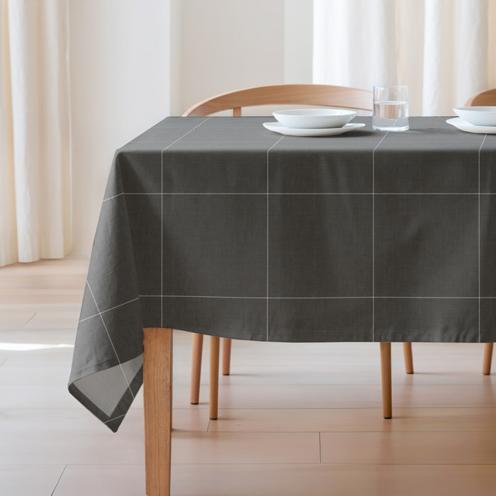Mantel estampado antimanchas LAO ANTRACITA