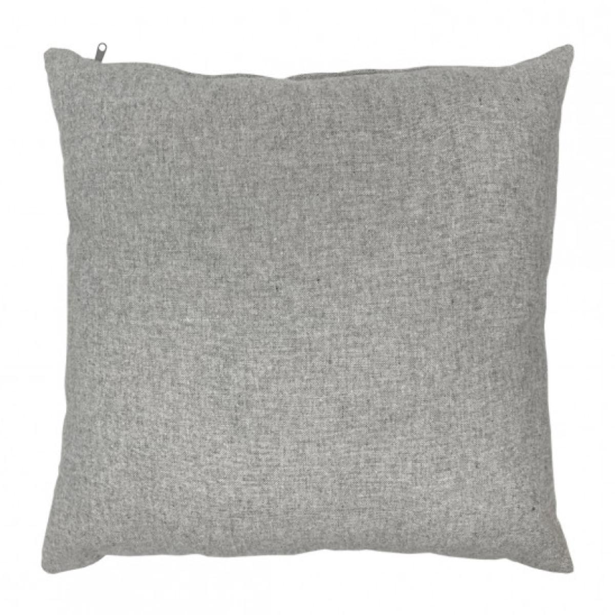 Coussin chambray en polyester gris 45x45cm - CORBIN 841