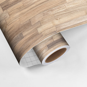 Revêtement sticker sol - PARQUET PETITS BOIS - Rouleau adhésif Protection Anti-dérapant