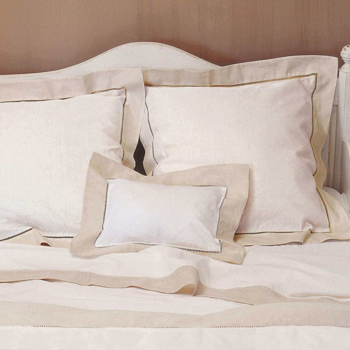 Housse de couette bicolore en lin métis, Made in France, PARIS , Naturel