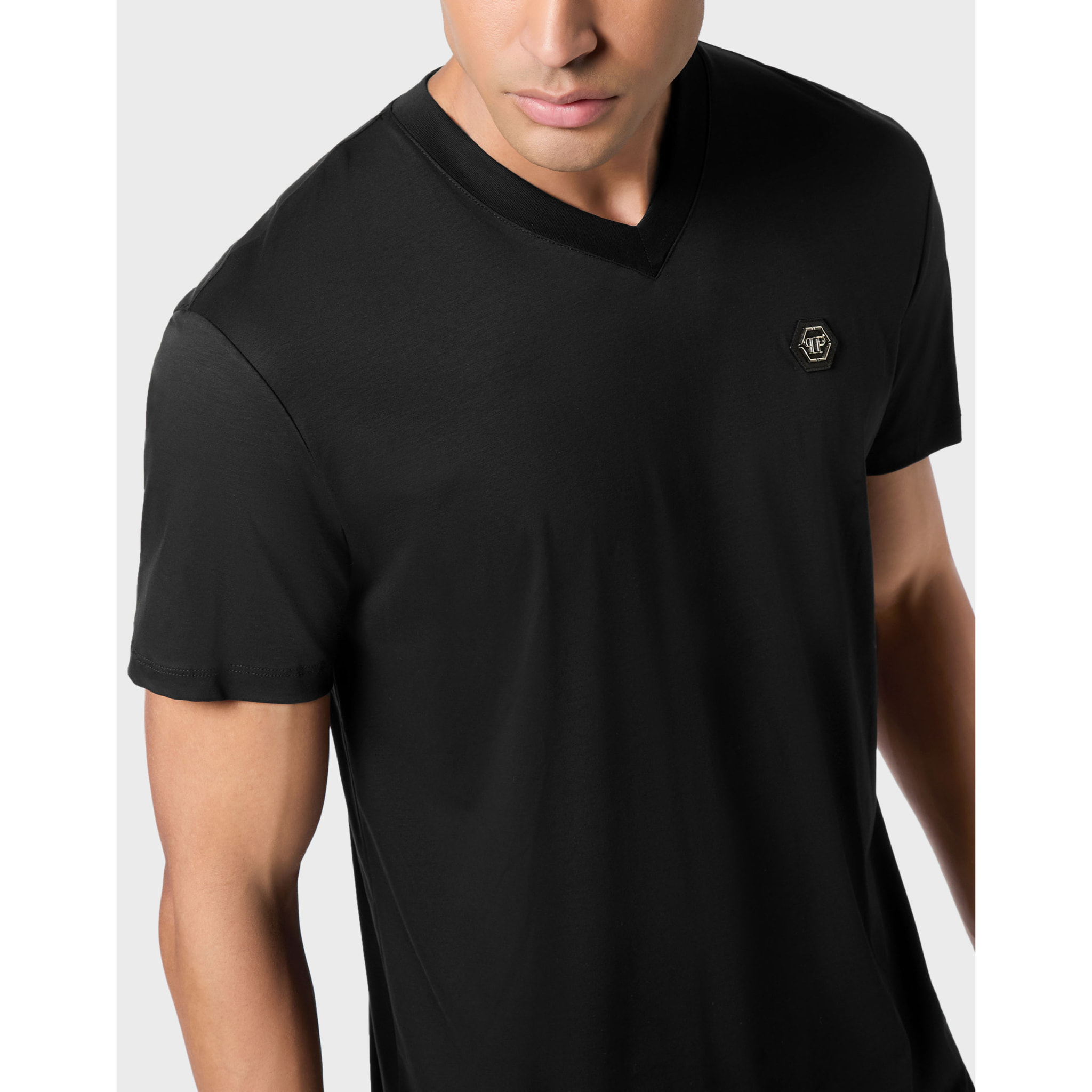 PHILIPP PLEIN T-Shirt V-Neck Ss HEXAGON