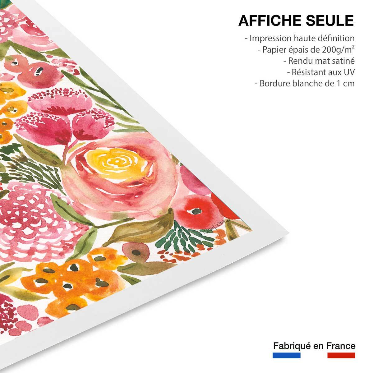 Poster fleurs pivoine Affiche seule