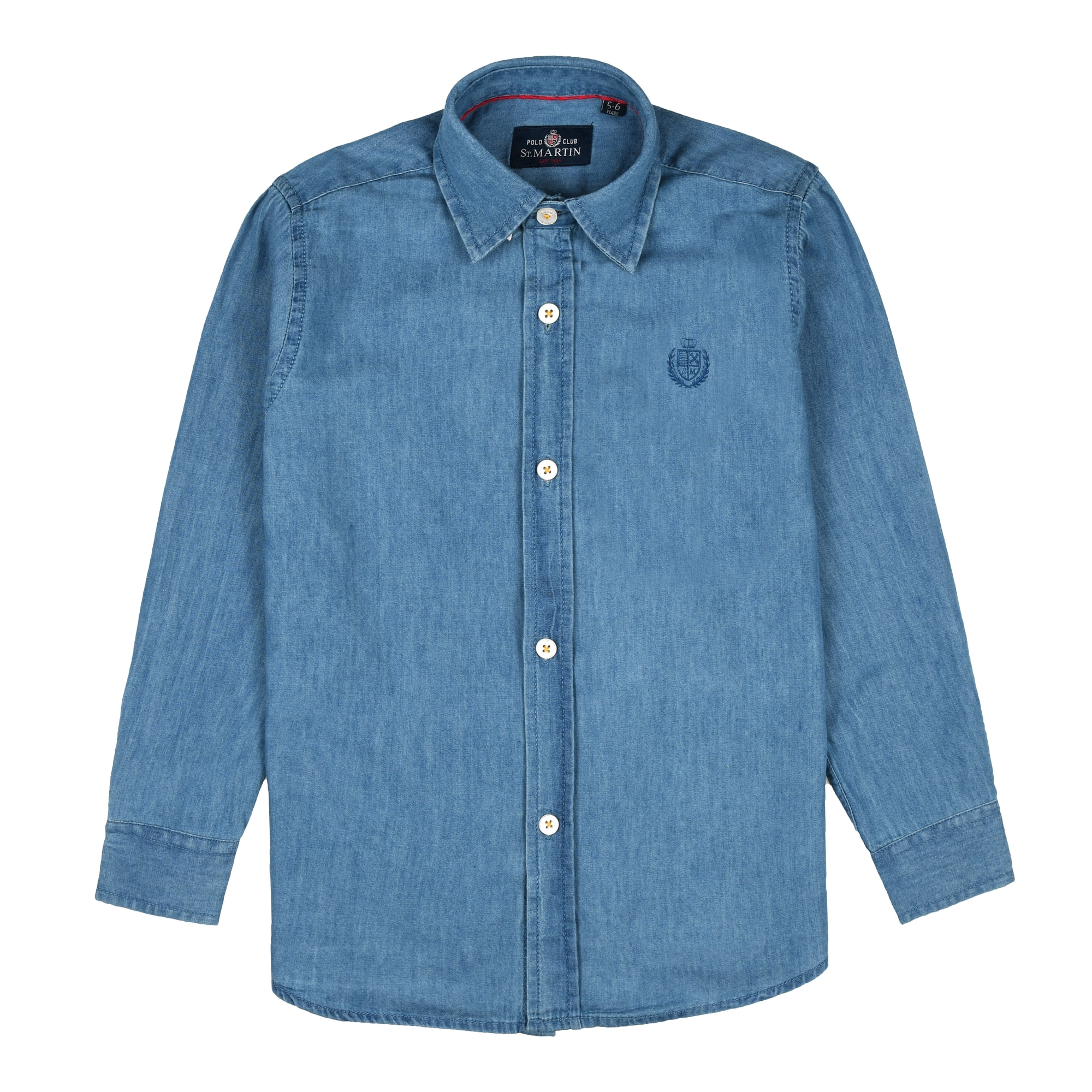 Camicia denim con ricamo logo