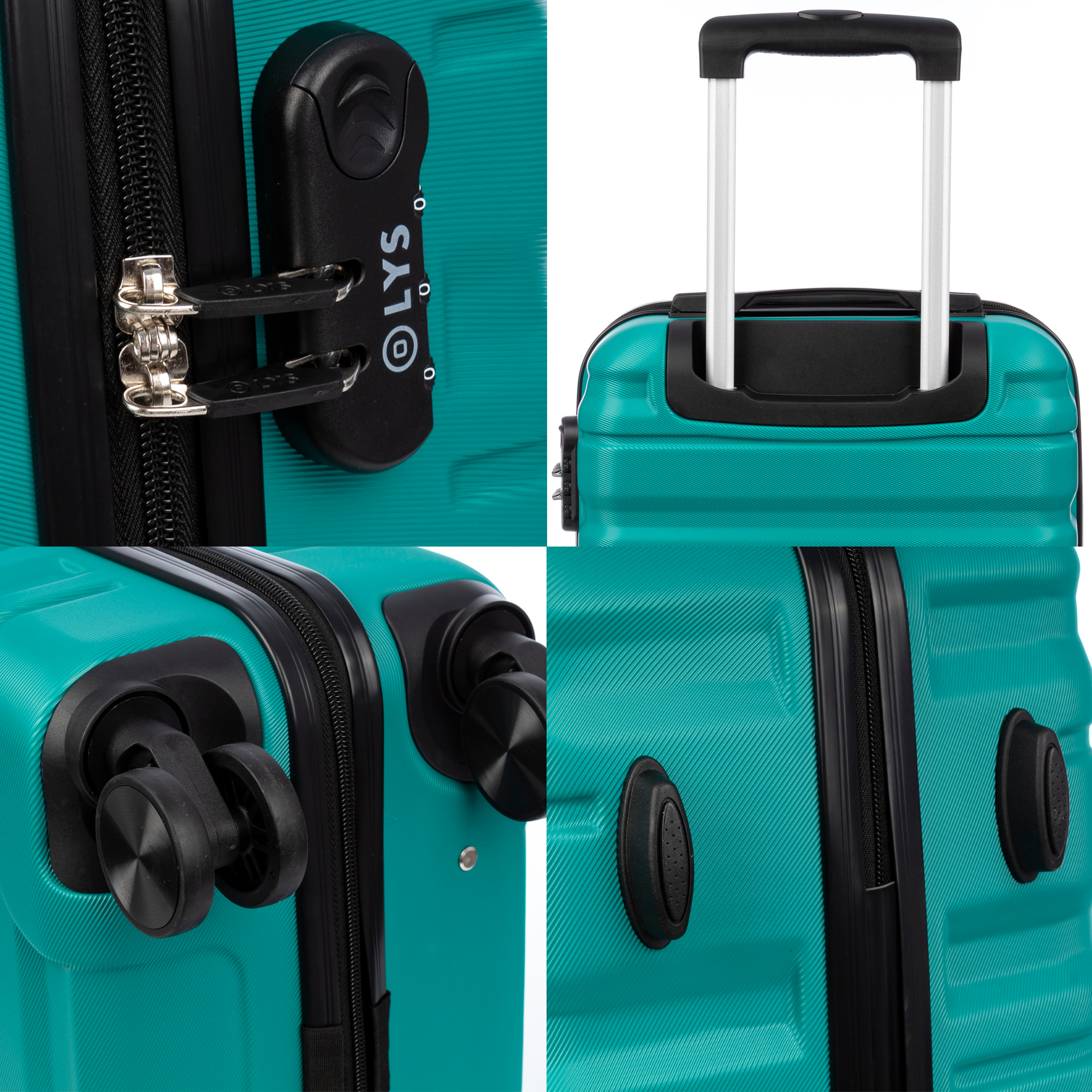 Juego de 3 maletas Trolley, en material ligero ABS de alta resistencia. Cerradura numérica y 4 ruedas giratorias 360° extraibles en la maleta grande.