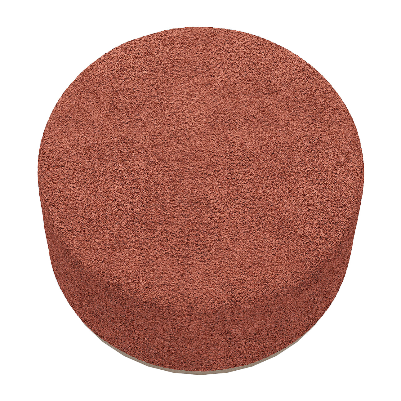 Grand pouf rond ottoman en bouclette