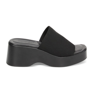 Zeppe nere in tessuto