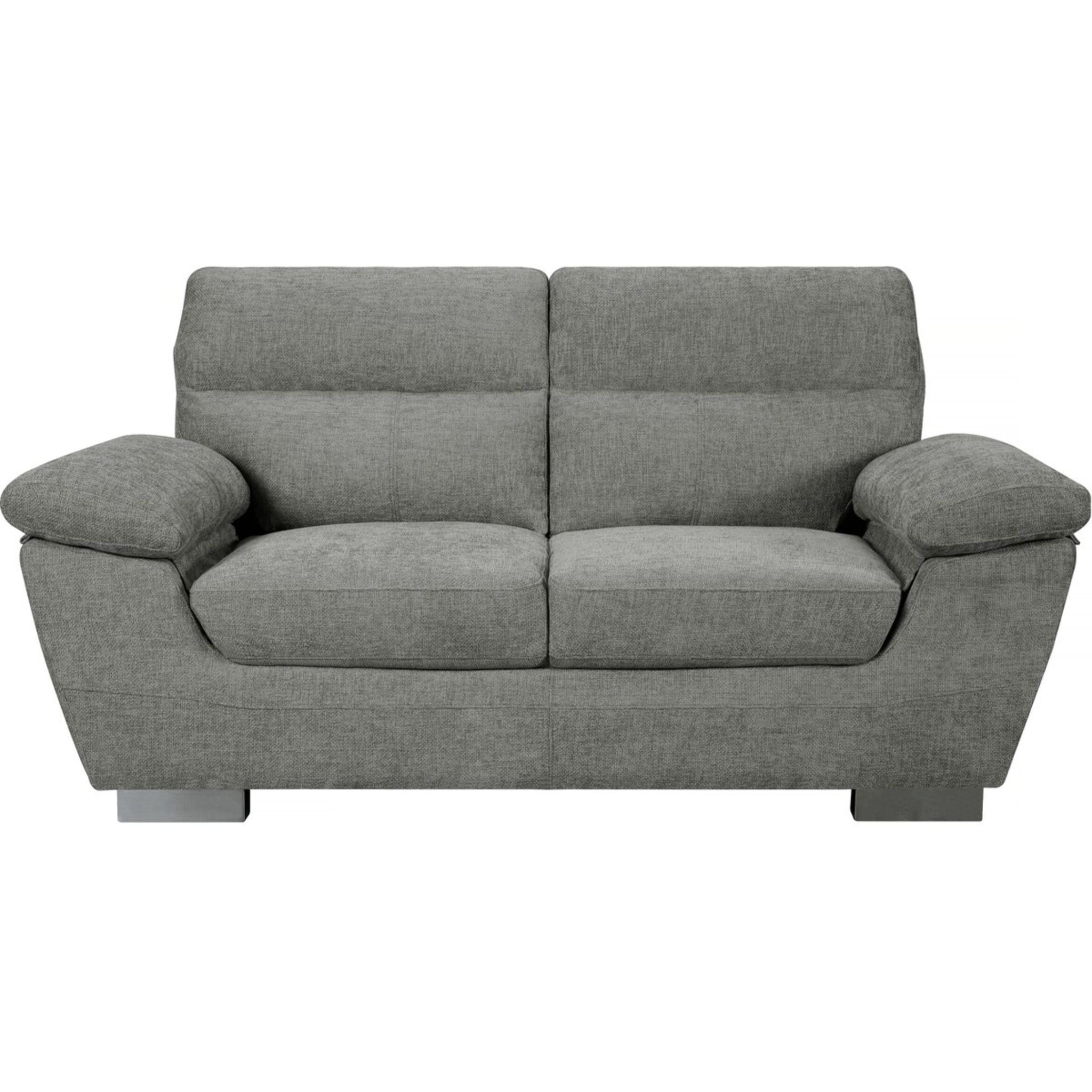 Canapé fixe en tissu "Dallas" - 169 x 88 x 90 cm - 2 places - Gris