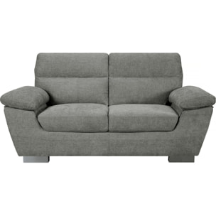 Canapé fixe en tissu "Dallas" - 169 x 88 x 90 cm - 2 places - Gris