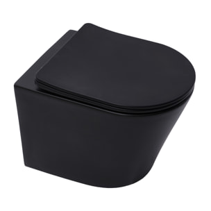 Pack WC bâti-support Geberit + WC Swiss Aqua Technologies sans bride + abattant SoftClose + plaque (SLIM-BlackInfinitio-A)