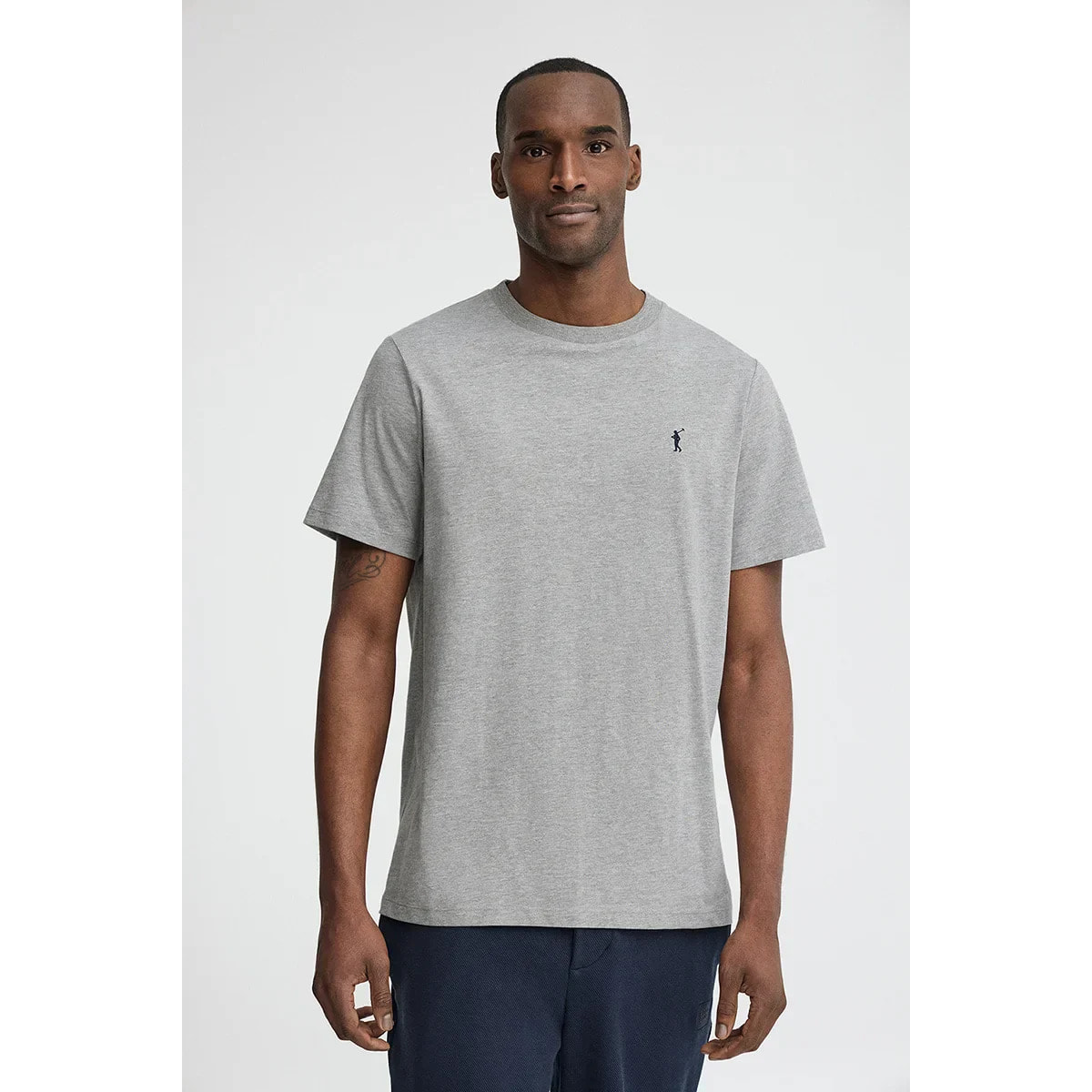 Camiseta gris vigoré de manga corta y bordado Rigby Go