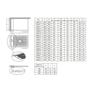 Receveur de douche antidérapant 90 x 90 Flight Neus carré blanc + Bonde + Capot blanc