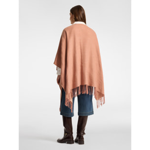 Elena Mirò - Poncho con loghi embossed - Rosa