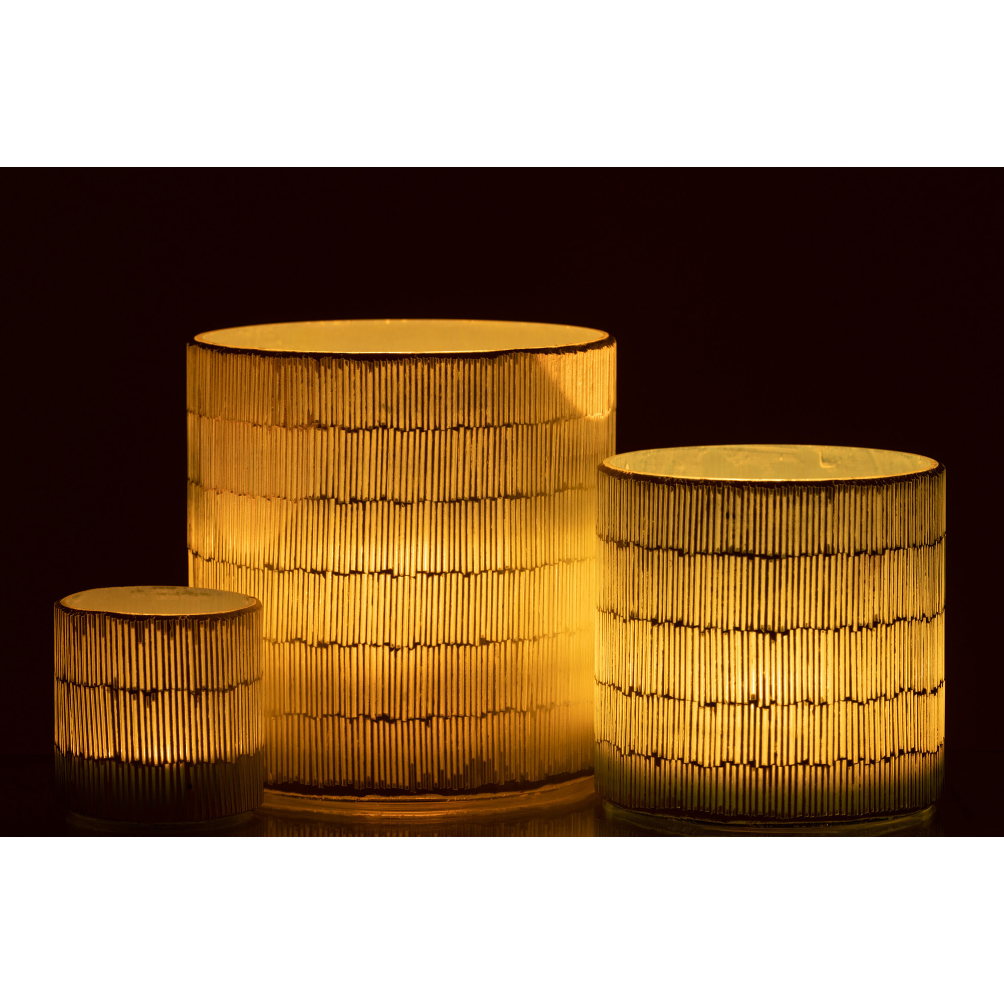 J-Line photophore Mosaique - verre - gris - large