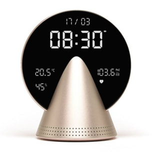 Radio réveil LEXON Conic Clock avec fonction Bluetooth Or