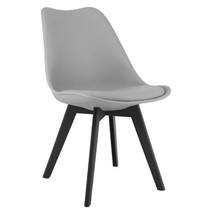 Sedia Mark scandinava grigia con gambe nere