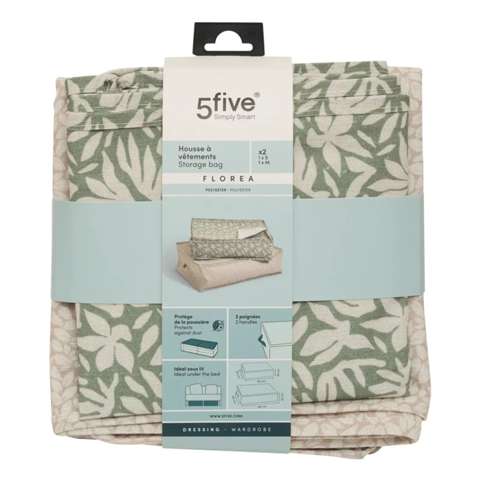 Lot de 2 housses de rangement imprimées Florea