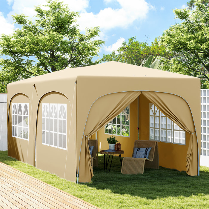Carpa Plegable Gazebo 6x3 m Cenador Plegable con Altura Ajustable 6 Paredes Laterales Anti-UV y Bolsa de Transporte Pabellón de Jardín para Camping Fiestas