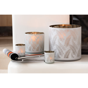 J-Line photophore Feuille - verre - blanc/vert - large