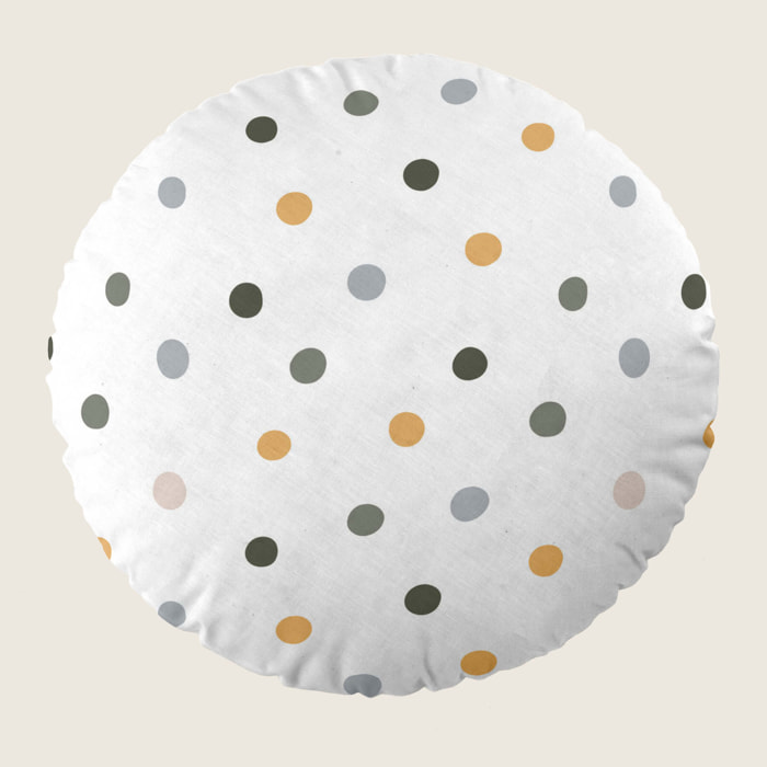 Cool Kids - Cojín Redondo Estampado - Con Relleno - 100% Algodón - Farm Life