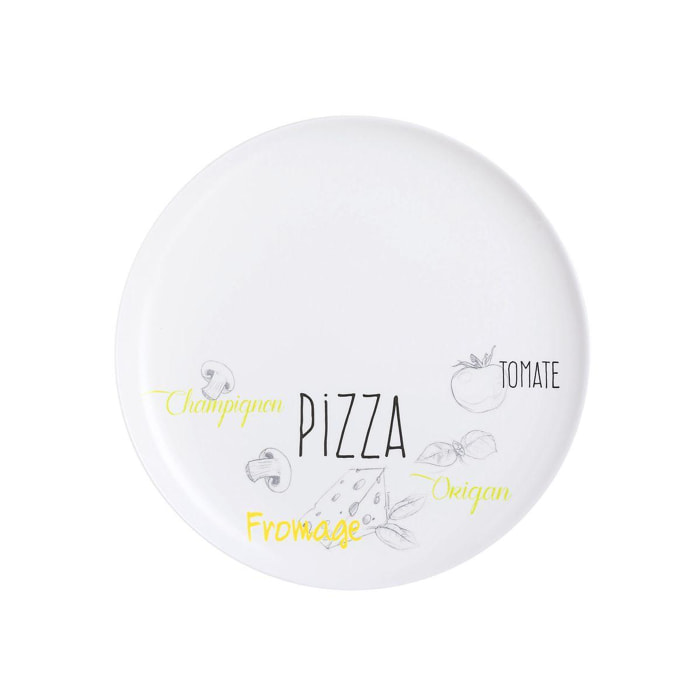 Assiette à pizza blanche décorée 32,3 cm Friend's Time - Luminarc