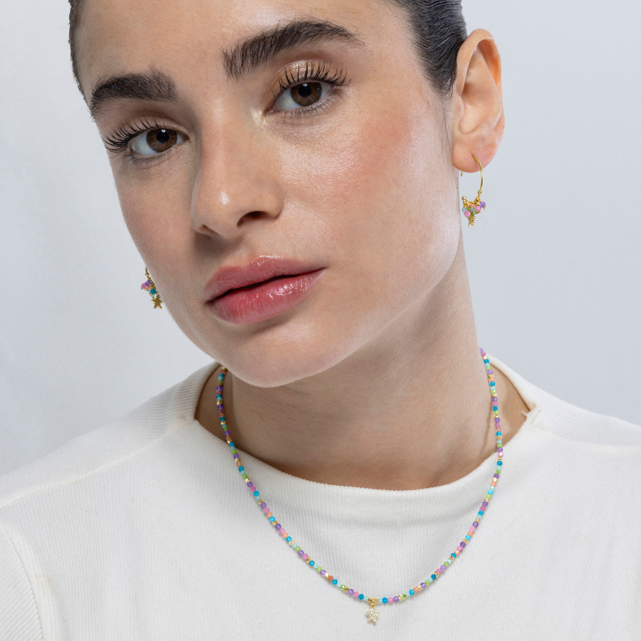 Collar Estrella acabado oro amarillo 18k