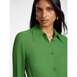 Elena Mirò - Vestido camisero con cinturón - Verde