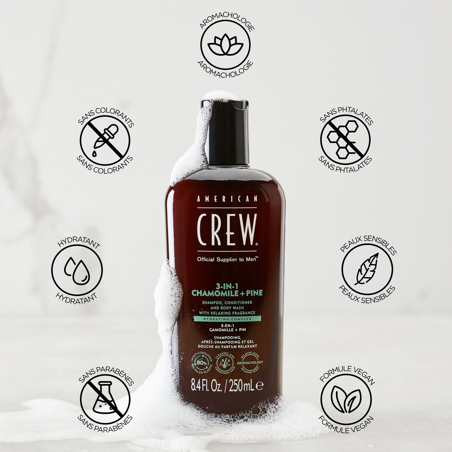 3-en-1 Camomille et Pin - Shampooing 3en1 Revitalisant Hydratant et Apaisant 450 ml