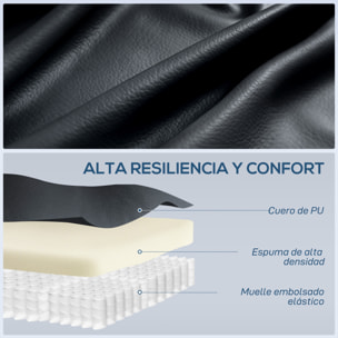 Sillón de Masaje Giratorio, Sillón Relax Reclinable con 8 Puntos de Masaje, Función Calefacción Lumbar, Mando a Distancia, Tapizado en PU, Reposapiés, Bolsillo Lateral, Función Basculante Negro