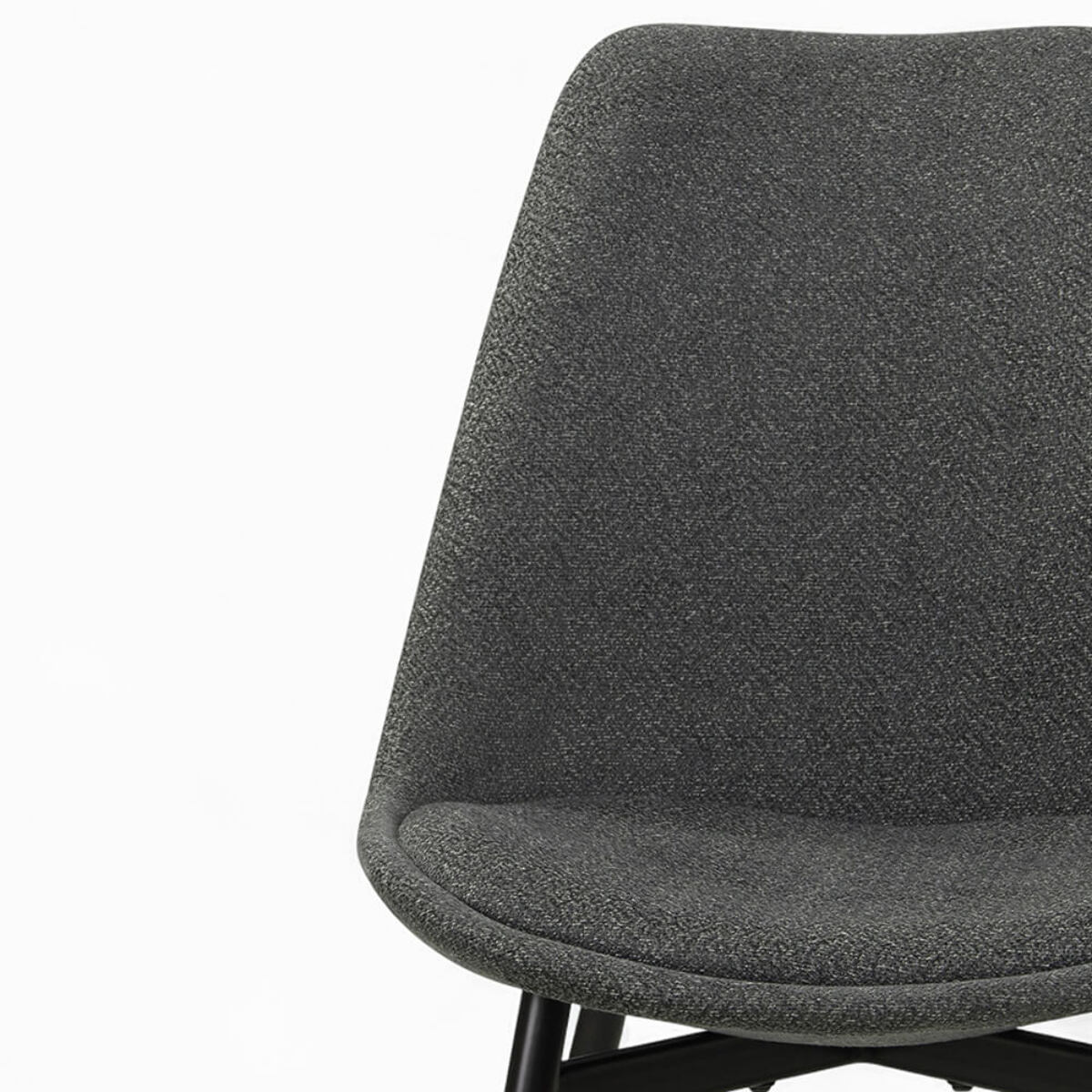 Pack 4 chaises en tissu gris chiné foncé et clair - Flippi