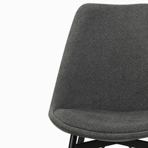 Pack 4 chaises en tissu gris chiné foncé et clair - Flippi