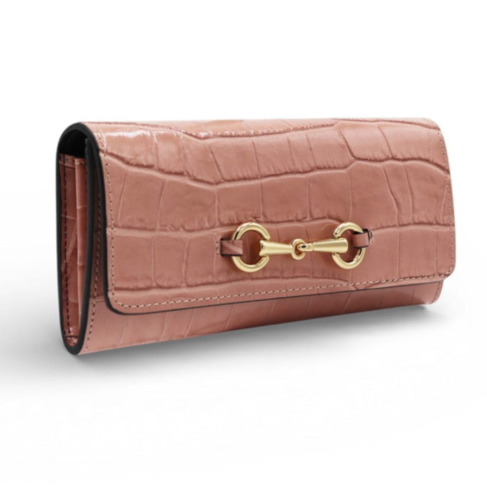 Cartera Cheval Firenze Grant Croc Rosa