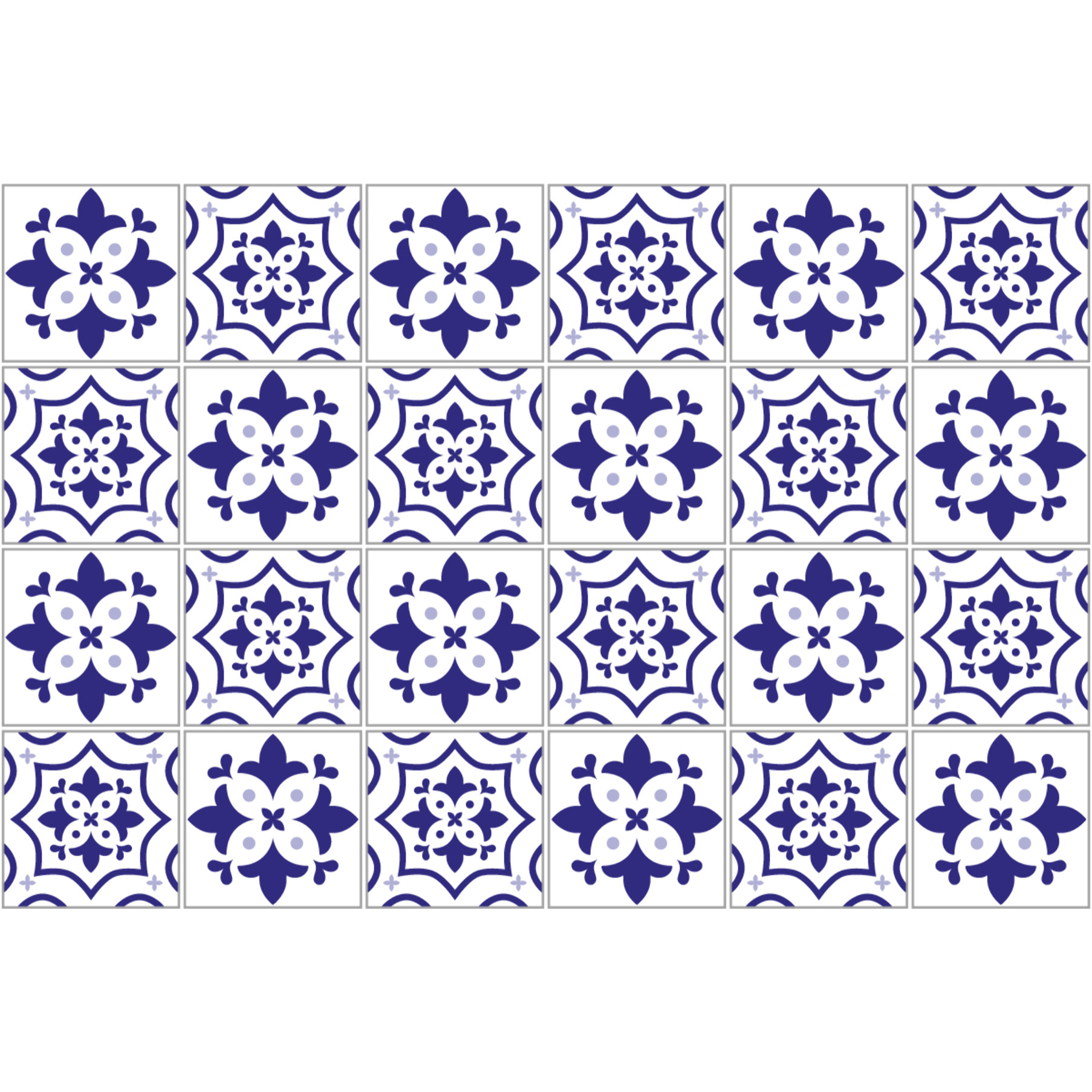 Stickers muraux - Sticker Mural Carrelage adhésif Cuisine Salle de Bain - 24 STICKERS CARRELAGES AZULEJOS LUPE
