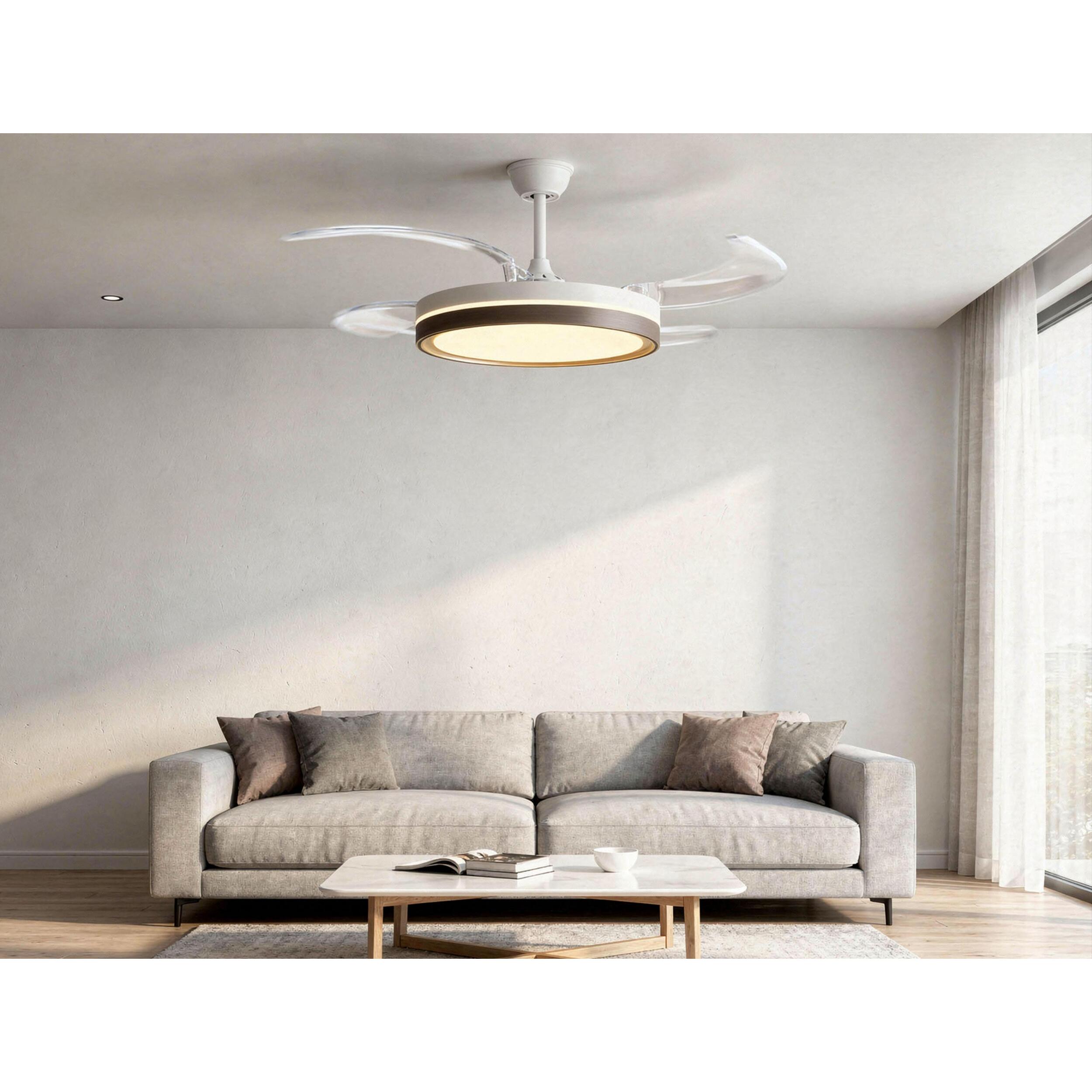 Ventilateur de plafond rétractable avec lumière LED et minuterie