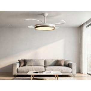 Ventilateur de plafond rétractable avec lumière LED et minuterie