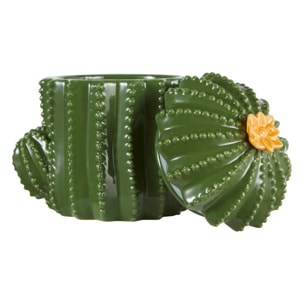 Boîte déco "Yuca" céramique vert 16xH15,5x11cm
