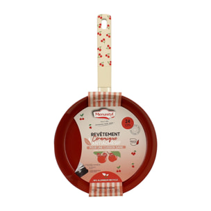 Poêle 24cm en aluminium cerise - tous feux CERISE